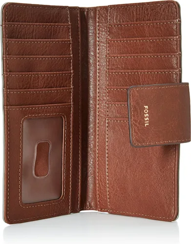 Vista 4 de Fossil - Cartera de piel Logan con lengüeta de bloqueo de interferencia de radiofrecuencia para mujer