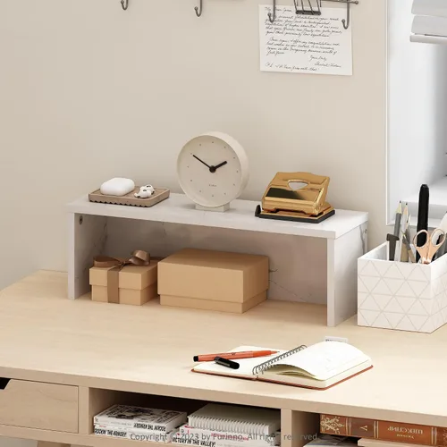Vista 16 de Furinno Organizadores y accesorios de escritorio clásicos, elevador de monitor de 2 niveles, organización de oficina, estante superior
