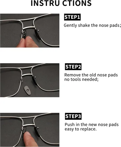 Vista 5 de 12 pares de almohadillas de nariz de repuesto negras para Ray-Ban Aviator RB3025/Aviator