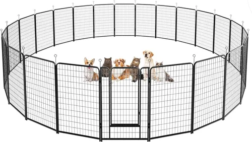 Vista 18 de Kfvigoho Corralito para perros para exteriores, extra ancho, 12 paneles de valla resistente para perros, 32 pulgadas de altura, antioxidante