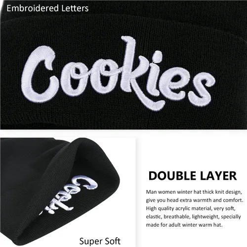 Vista 3 de Gorro de invierno para hombre, gorro de punto holgado para mujer, gorro de esquí cálido