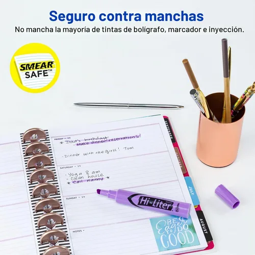 Vista 2 de Marcadores fluorescentes para escritorio HI-LITER, Púrpura fluorescente