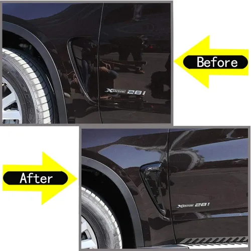 Vista 2 de YIWANG Shark Gills Decoración lateral Fender Vent Trim 2 piezas para BMW Xdrive Logo Emblema X5 F15 X5M F85 2014-2018 (negro)