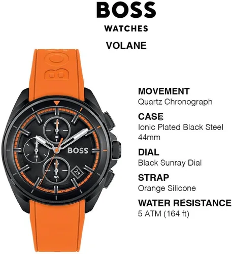 Vista 4 de BOSS Men's VOLANE 44mm Quartz Chronograph Watch Water Resistant Premium Timepiece for Sport Performance