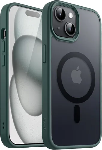 Vista 36 de JETech - Carcasa magnética mate para iPhone 15, color negro Compatible con MagSafe, parte trasera mate translúcida, protección delgada a prueba