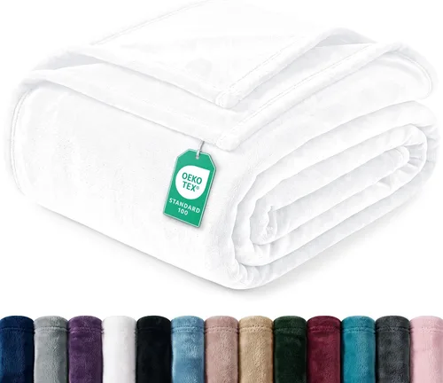 Vista 22 de Utopia Bedding Manta de forro polar negro, tamaño individual, ligera, mullida, suave, antiestática de microfibra (60 x 80 pulgadas) Lightweight
