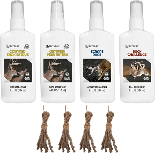 Vista 8 de Raspa la orina de ciervo de rabia Doe Pee para ciervos de cola blanca Drag N' Drip incluido Aromas y atractivos de ciervos 4 oz (1 botella)