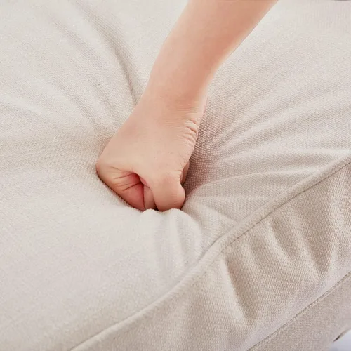 Vista 7 de HUIMO Silla de Club Acolchada, Silla de Acento con Almohada Lumbar, Sillón Tapizado con Botones, Sillas de Sofá de Tela de Lino para Dormitorio