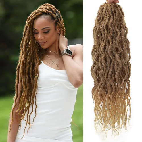 Vista 14 de Rizos de cabello sintético tejido en crochet de 16 pulgadas, 8 paquetes, Rizos de cabello tejido en crochet pre-enlazados con extremos rizados