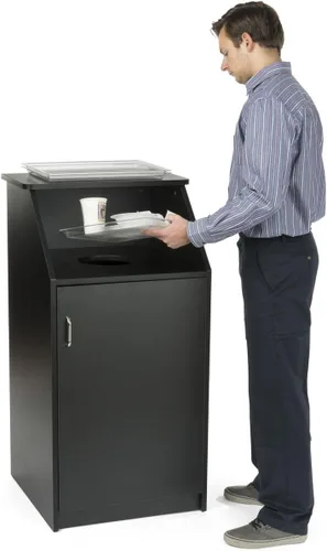 Vista 5 de Displays2go Papelera comercial, acabado negro