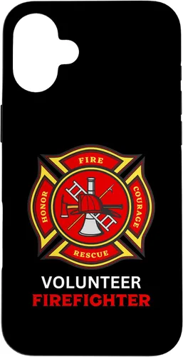 Vista 23 de Funda para iPhone 16 con logotipo de bomberos voluntarios con símbolo de bombero
