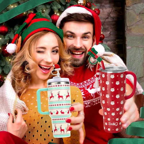 Vista 5 de Stanley Cup30 y 40 onzas, 8 cubiertas de popote de Navidad de 0.4 pulgadas para Stanley, accesorios para copas Stanley, a prueba de polvo