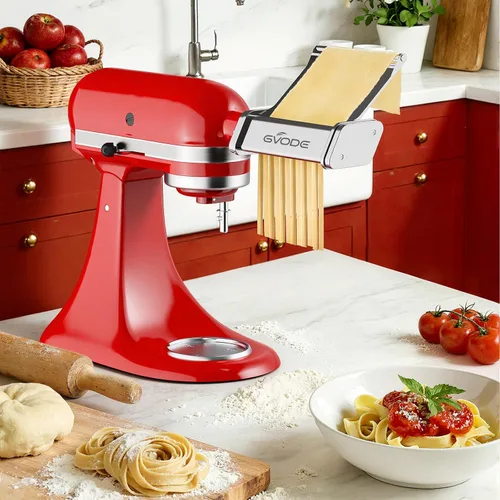 Vista 4 de Accesorio para hacer pasta para batidora de pie KitchenAid, accesorio para máquina de pasta KitchenAid con placa metálica desmontable, incluye