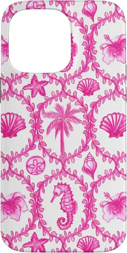 Vista 21 de Funda rosa hawaiana para iPhone 16 Coastal Nieta Coco Girl Preppy