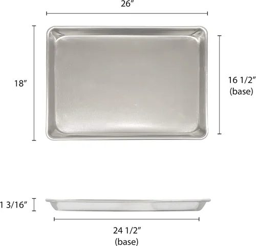 Vista 3 de Tiger Chef 19 Gauge sartén de un cuarto, Plateado