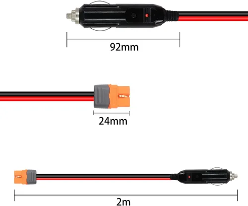 Vista 4 de XT60i - Cable de carga de enchufe para encendedor de cigarrillos, 12 V, macho a XT60i, cable adaptador para panel solar, estación de energía