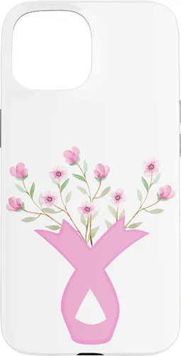 Vista 6 de Flower Jar Pink Ribbon Breast Cancer Awareness Month Women Case for iPhone 17