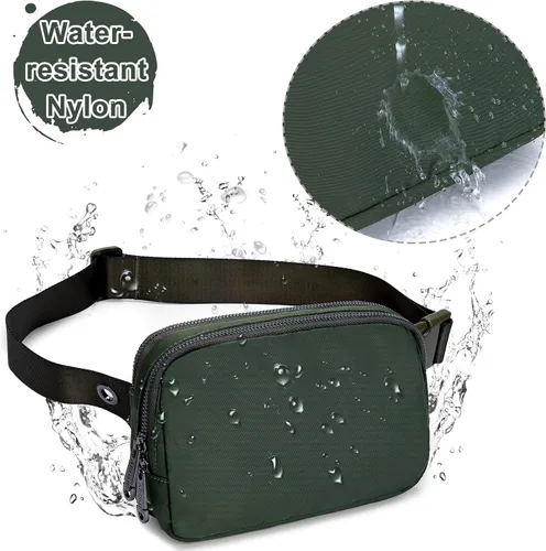 Vista 4 de AROME Mini bolsa de cinturón para mujer, riñonera de moda, cangurera cruzada con extensor de correa para mujeres y hombres, bolsa de cintura