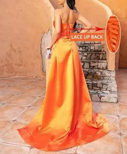 Vista 5 de Vestidos de baile de graduación de sirena con lentejuelas y cuentas sexy, vestidos de noche formales largos de satén con abertura