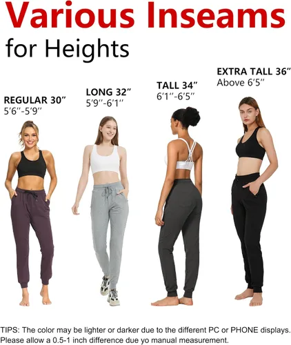 Vista 6 de SEVEGO Pantalones deportivos de algodón ligero con bolsillos con cremallera para mujer, 30323436