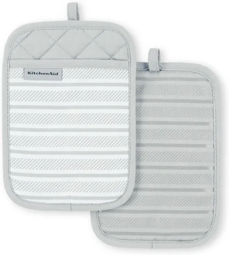Vista 11 de KitchenAid Albany - Juego de 2 soportes para ollas, terciopelo azul, 7 x 10 pulgadas