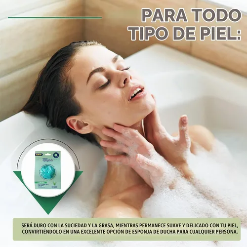 Vista 2 de T.Taio Esponjabon Esponjabon - Esponja de jabón para ducha, lufa luffa Loufa, bola de lavado corporal, depurador de malla para limpieza completa
