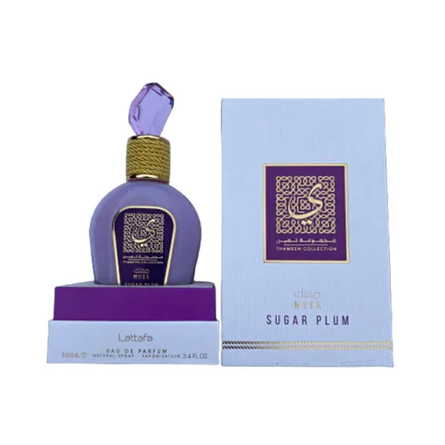 Vista 4 de Lattafa Thameen Collection Musk Sugar Plum Eau de Parfum en espray para mujer, 3.4 onzas