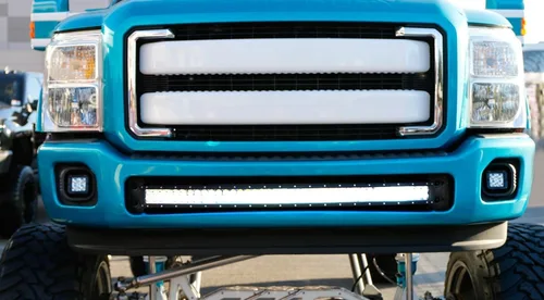 Vista 4 de iJDMTOY Barra de luz LED de 40 pulgadas para montaje en rejilla inferior compatible con Ford F250 F350 Super Duty 11-16, incluye (1) barra de luz