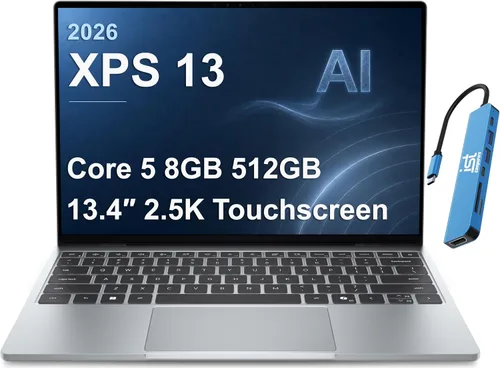 Vista 10 de Dell Portátil XPS 13, pantalla táctil de 13.4" 2.5K, Intel Core 5, Windows