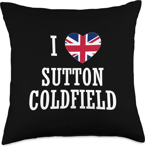 Vista 4 de Love Sutton Coldfield England Union Jack Flag Heart English Throw Pillow