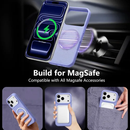 Vista 25 de Funda magnética de silicona para iPhone 13 Pro, color blanco antiguo [Compatible con Magsafe] [Forro de microfibra suave antiarañazos], funda