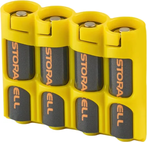 Vista 10 de Soporte para 12 baterías Storacell, AA Powerpax, color amarillo.