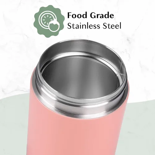Vista 6 de Goodful Tarro de comida de acero inoxidable, recipiente de almacenamiento de alimentos aislado con sello al vacío de doble pared con asa de Rubor
