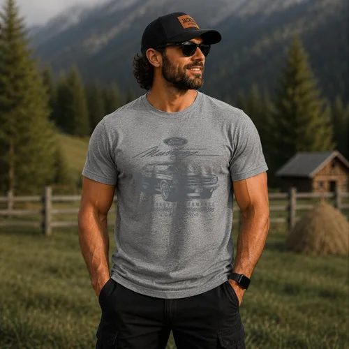 Vista 2 de Wild Bobby Ford Mustang Shirt Legendary Performance Est 1964 Men's T-Shirt Gris jaspeado/Mustang