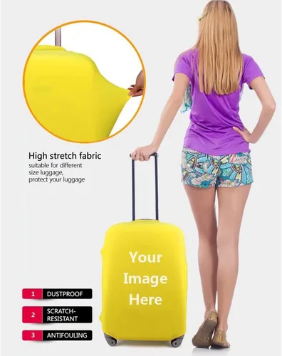Vista 4 de Funda para equipaje de viaje, protector de maleta, funda de equipaje lavable, tamaño S-XL (18-32 pulgadas), Flower Bird Love