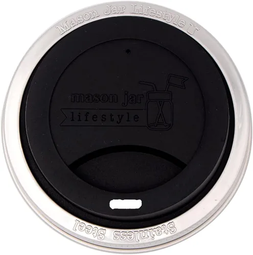 Vista 27 de Tapa de silicona para beber con banda de acero inoxidable para tarros Mason (Americana multicolor, boca regular)