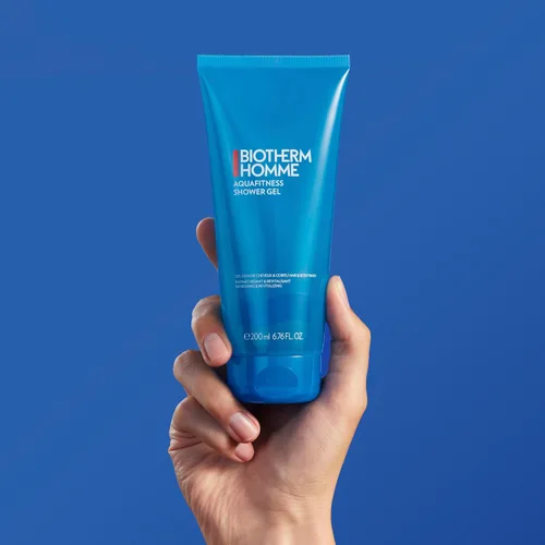 Vista 3 de Biotherm Homme Aqua Fitness Gel de ducha para hombres, con plancton biotecnológico, limpia e hidrata cuerpo y cabello, espuma refrescante
