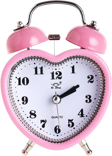 Vista 9 de SHISEDECO - Reloj despertador de 3 pulgadas, con doble campana, alarma fuerte, silencioso, analógico, de cuarzo, con luz nocturna, operado por