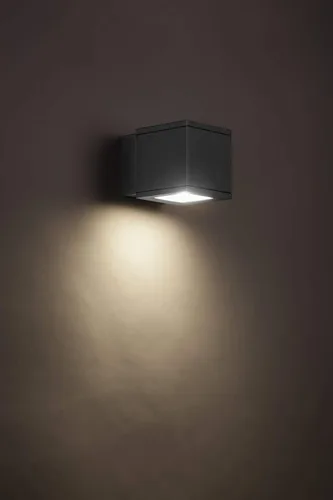 Vista 7 de WAC Lighting WS-W2505-AL Rubix - Lámpara de pared LED para exteriores, doble luz, 3000K, aluminio cepillado
