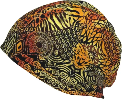 Vista 33 de Gorro africano holgado para adultos, tejido elástico, de calavera, gorro de invierno para exteriores para mujeres y hombres