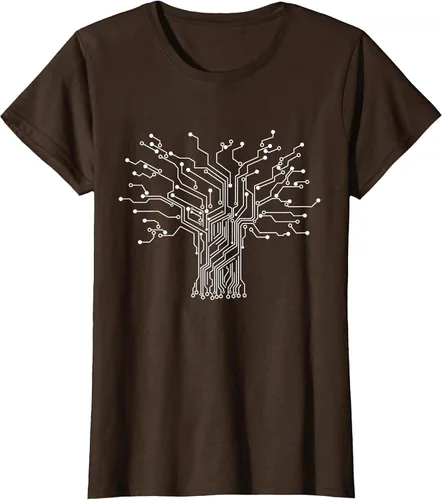 Vista 34 de Electronics Technician Binary Tree - Electrical Engineer T-Shirt Asphalt Grey