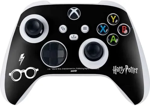 Vista 6 de Skinit Calcomanía para juegos compatible con el controlador Xbox Series S – Diseño oficial de Wizarding Worlds Harry Potter Deathly Hallows Symbol