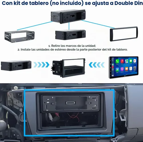 Vista 7 de PLZ Estéreo de radio de coche de un solo DIN con Apple Carplay Android Auto de 10.1 pulgadas, Bluetooth 5.3, cámara de respaldo, 240 W, 2