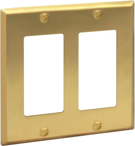 Vista 26 de Rio Salto Placa de pared de metal dorado en latón Placa de salida en blanco Cubierta para tomas de corriente no utilizadas Interruptor de pared de 1