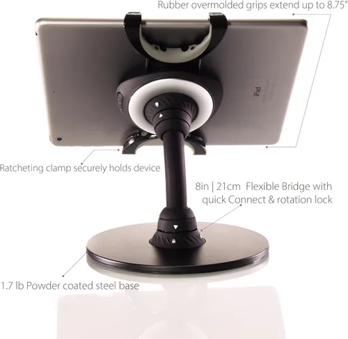 Vista 7 de OCTA Rhino - Soporte modular de 360º ajustable para tablet y soporte con base ponderada para iPad Pro, iPad mini o iPad, Kindle, Surface, Galaxy