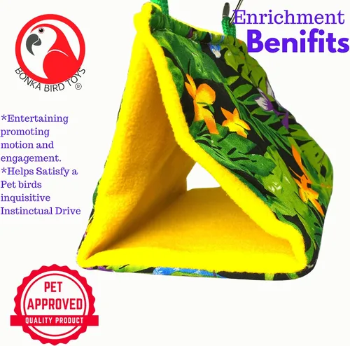 Vista 3 de 1689 Bonka Happy Hut Bonka Bird Toys Tela Suave Colorido Parrotlet Budgie Cockatiel Periquito