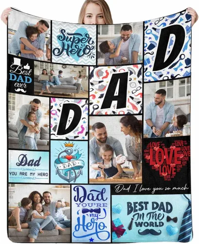 Vista 14 de Manta personalizada para papá abuelo, regalo de manta personalizada para el día del padre, manta personalizada con foto para papá, regalo