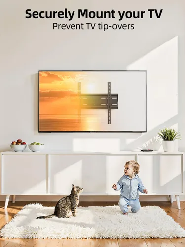 Vista 5 de IWORKBOARD 43 50 55 pulgadas Montura de pared para TV de perfil bajo fija para LED/LCD de 24-65 pulgadas y televisores planos/curvados, soporte