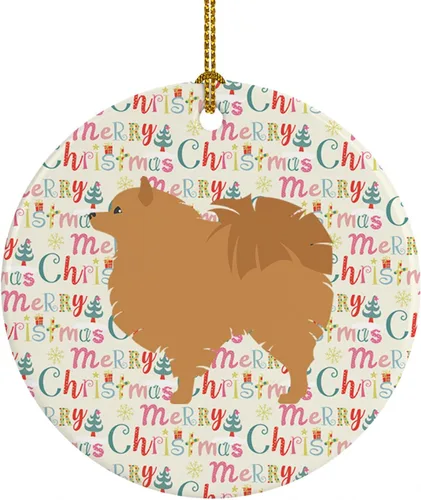Vista 26 de Caroline's Treasures Affenpinscher - Adorno de cerámica con texto en inglés "Merry Christmas", multicolor para colgar en el árbol de Navidad