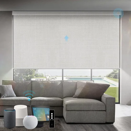 Vista 45 de SmartWings Persianas Motorizadas con Sombras para Ventana Control Remoto Funciona con Thread Apple Homekit Z-Wave Alexa 100% Blackout de Doble Cara
